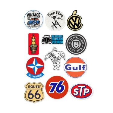 Imagem de Adesivos Fusca Kombi Vidro Lata Carro Volkswagem 12 Unidades - Seymour