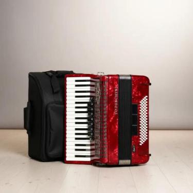 Imagem de Acordeon Todeschini Yw870 37 Teclas 80 Baixos C/Bag, Vermelho