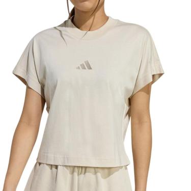Imagem de Camiseta Feminina Adidas Cropped Crystal Linen Bege - JY78-Feminino