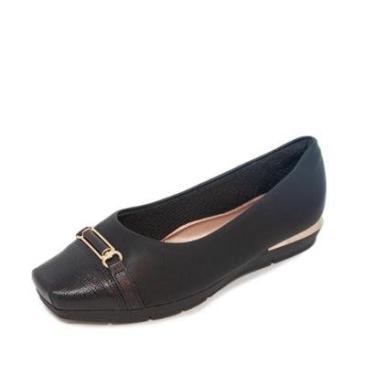 Imagem de Sapato Feminino Piccadilly Anabela Maxi Therapy REF: 147305 NAPA STRECH-LUX LINHO-Feminino