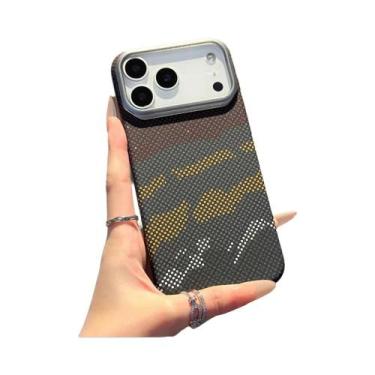 Imagem de Capa De Telefone Em Fibra De Carbono Fosca Colorida Para iPhone 17 16 