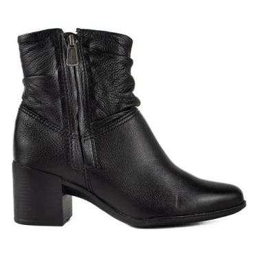 Imagem de Bota Cano Baixo Couro Burnish Preto Bottero 346907-2, 35, Preto