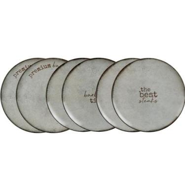 Imagem de Jogo 6 Pratos Rasos Tramontina Porcelana 28cm Churrasco Rustic Mesa Po