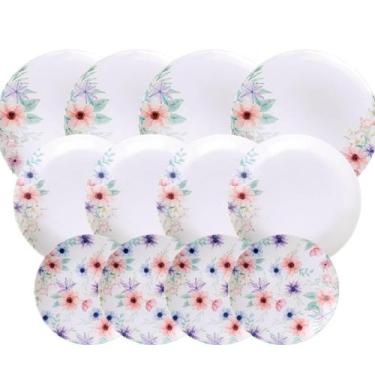 Imagem de Jogo 12 Pratos Tramontina Floratta em Porcelana Decorada Sobremesa Fun