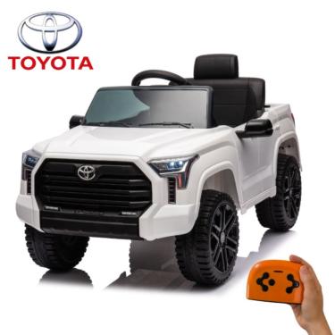 Imagem de Mini Carro Elétrico Toyota Tundra Branco 12v  Controle Remoto, Led, Mp3 e Segurança