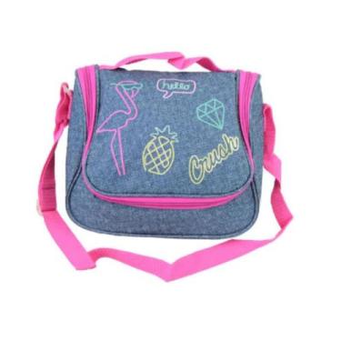 Imagem de Lancheira Térmica Flamingo Abacaxi Transversal Jeans - Clio
