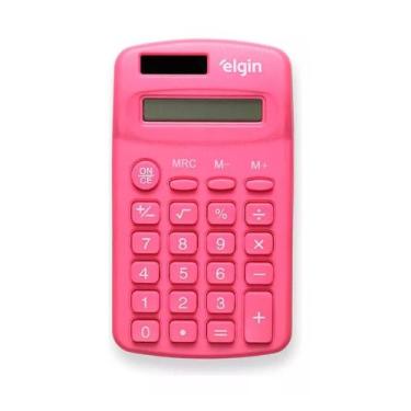 Imagem de Calculadora Bolso Rosa 8 Dig. Solar Cb1485r Elgin