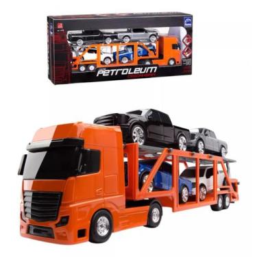 Imagem de Caminhão Cegonheira Petroleum Laranja Roma Jensen 1470