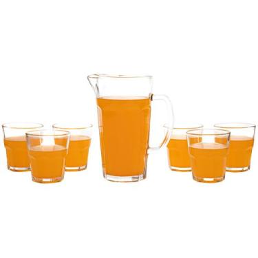 Imagem de Conjunto de Jarra 1L e Copos 300ml de Vidro Haus - Pavillion 7 Peças, 