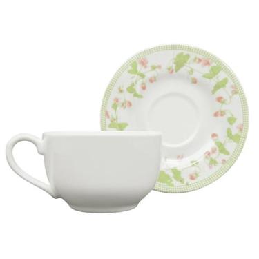 Imagem de Xicara de Chá Café Com Pires 250ml Cerâmica Picnic Alleanza