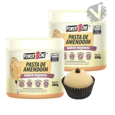 Imagem de Kit 2 Pasta De Amendoim Sabor Beijinho Power1One 500G PowerOne Power O