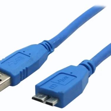 Imagem de Cabo Usb 3.0 Para Hd Externo - 1 Metro - Usb Para Usb Micro B - 5gb/s - Azul