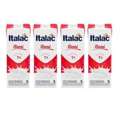 Imagem de Leite UHT Semi Desnatado Italac 1 Litro - 4 Unidades