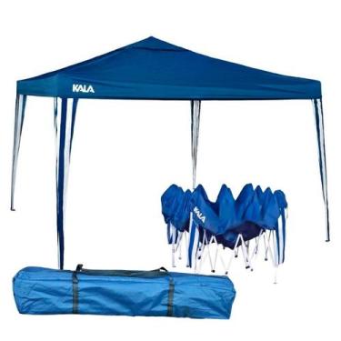 Imagem de Gazebo Dobrável 3x3m Estrutura em Aço Carbono Tenda Azul Kala