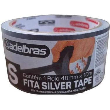 Imagem de Fita Adesiva Silver Tape Reforçada 48MM X 10M Preta - Adelbras