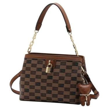 Imagem de Bolsa Feminina Elegante Chaveiro Urso Moda Estilo Chenson, Cafe, UN