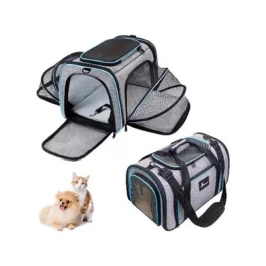 Imagem de Bolsa de Transporte Pet Expansível Avião Passeio Cães Gatos - Pet For 