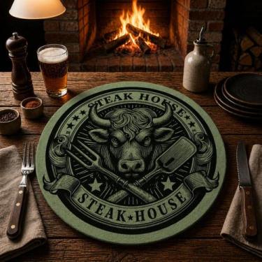 Imagem de kit 4 sousplat Jg Americano 4pc Churrasco Hamburg COR:OFF - Home & Har