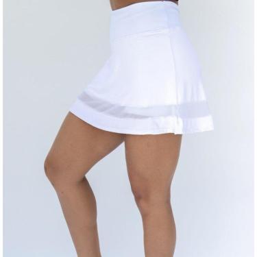 Imagem de Shorts Saia Elegance Fitness - Branco - G1-Feminino
