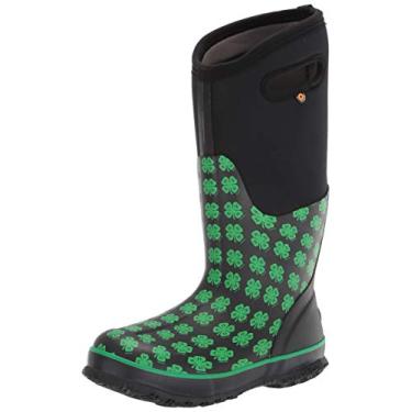 Imagem de BOGS Bota de chuva feminina clássica de cano alto, Estampa 4h - preto e verde, 7