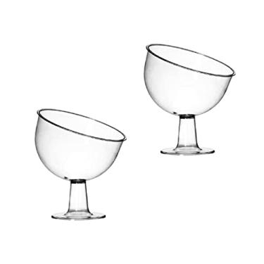 Imagem de Kit 02 Taça Inclinada Doceira Boca Torta com Pedestal 1000ml