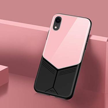 Imagem de Capa ultra fina série Grace TPU + PC + capa protetora de vidro para iPhone XR capa traseira (cor: rosa)