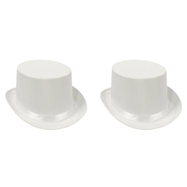 Imagem de Beistle Bristle S60839-WAZ2 Chapéus de cetim elegante 2 peças, OSFM, branco