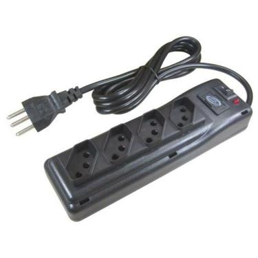 Imagem de Filtro de Linha Plps 10A 1m 4 Tomadas Bivolt Preto 2P+T