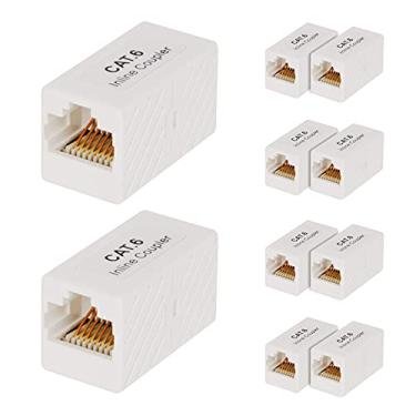 Imagem de iwillink Acoplador RJ45, acoplador Ethernet, conector RJ45 para cabo Ethernet Cat5e/Cat6/Cat7, adaptador extensor fêmea para fêmea, branco, pacote com 10