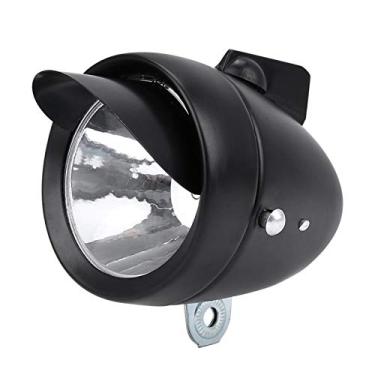 Imagem de Farol de bicicleta vintage, farol dianteiro de bicicleta super leve LED clássico com suporte, lâmpada de neblina de cabeça de bicicleta de segurança de metal brilhante com viseira, para bicicleta