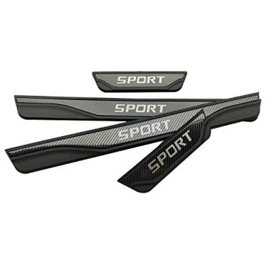 Imagem de GZBFTDH Proteção de Peitoril Soleira da Porta, para Ford Escape Bronco Sport Carro Acessórios, Aço Inoxidável Kick Plate Guard de Pedal de Limiar Protetor, Peças para Automóveis