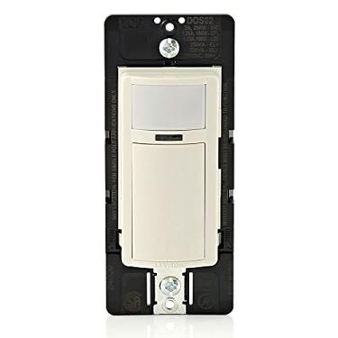 Imagem de Leviton DOS02-1LT Interruptor de parede com sensor de movimento Decora, liga automática, 2A, mastro único, amêndoa clara
