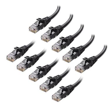 Imagem de Cable Matters Pacote com 10, Cabo de Patch Ethernet Snagless Cat6 em Preto, Preto, 1 Foot
