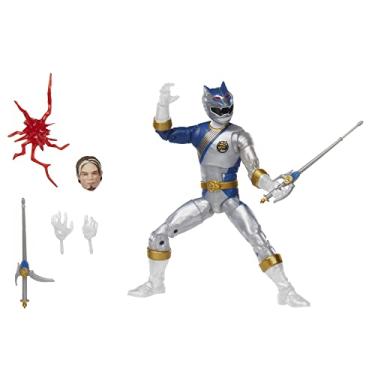 Imagem de Boneco Power Rangers Lightning Collection, Figura de 15 cm Wild Force Lunar Wolf Ranger F4506 Hasbro, Branco e azul