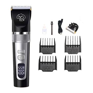Imagem de Foern Cortadores de cachorro para profissionais de cuidados de saúde, cortadores de animais de estimação recarregáveis sem fio com baixo ruído, cortador elétrico de cães para cuidados patas para gatos cães animais de estimação, preto, pacote 2