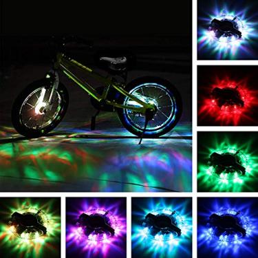 Imagem de Luz de LED para bicicleta recarregável TINANA com 7 cores de luz para bicicleta de bicicleta com luz de aviso de segurança para crianças e adultos para pedalar à noite, 1 Pack