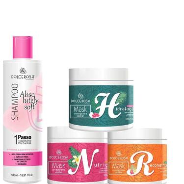 Imagem de Kit Cronograma Capilar Dolce Rosa Com Shampoo E Mascaras