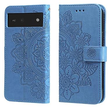Imagem de For Google Pixel 6 7-petal Flowers Embossing Pattern Horizontal Flip PU Leather Case with Holder & Card Slots & Wallet & Photo Frame