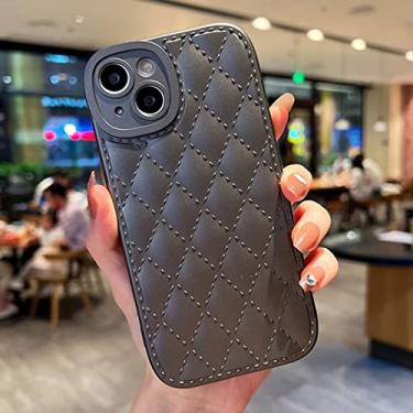 Imagem de Capa de telefone de silicone macio treliça de diamante de luxo para iphone 13 12 11 pro max xr x xs max 7 8 plus se 2022 capa de câmera à prova de choque, preta, para iphone 8