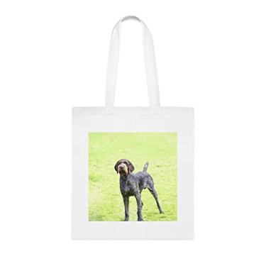 Imagem de Bolsa alemã de pelo pelo pelo ponteiro bolsa para cachorro, presente alemão de pelo pelo, presente de cachorro de ponteiro alemão de pelo aramado bolsa reutilizável para cachorro com ponteiro de pelo alemão, Branco