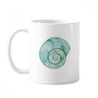 Imagem de Caneca de cerâmica com ilustração azul da vida marinha de caracol cerâmica xícara de porcelana de café louça