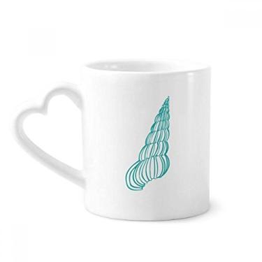 Imagem de Caneca azul com ilustração de caracol da vida marinha caneca de café cerâmica copo de coração de vidro