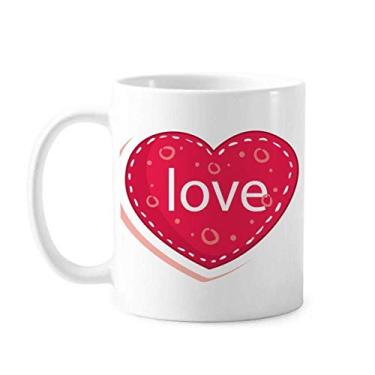 Imagem de Caneca de cerâmica para café e porcelana de cerâmica com coração rosa para o dia dos namorados