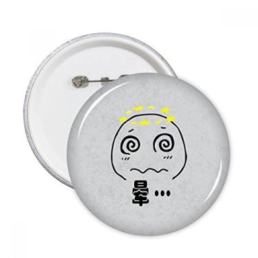 Imagem de Dizziness Preto Bonito Chat Padrão Feliz Pinos Redondos Emblema Botão Decoração Acessório 5 peças