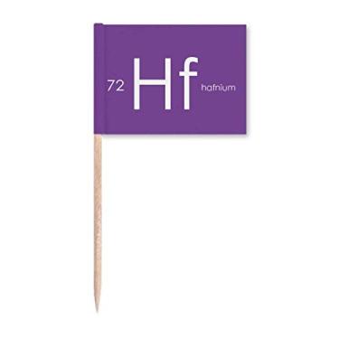 Imagem de Elementos Químicos Mesa de Período Metais de Transição Hafnium Hf Bandeiras de Palito de Dente Marcador Topper Decoração de Festa