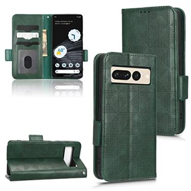 Imagem de Capas de telefone de negócios de luxo para Google Pixel 7 7 Pro capa de couro triangulo simétrico slots para cartão carteira clipe para celular Google Pixel 7 7 Pro capas (verde, Google Pixel 7 Pro)