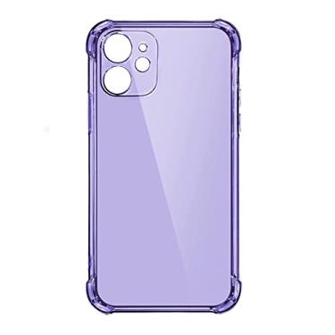 Imagem de Capa de telefone de silicone grossa à prova de choque para iPhone 14 13 12 11 Pro Max X XR capa de proteção de lente, roxa, para iPhone SE 2020