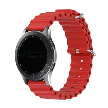 Imagem de Pulseira 22mm Ondas compativel com Samsung Galaxy Watch 3 45mm - Galaxy Watch 46mm Sm-R800 - Gear S3 Frontier - Amazfit GTR 4 - Marca LTIMPORTS (Vermelho)