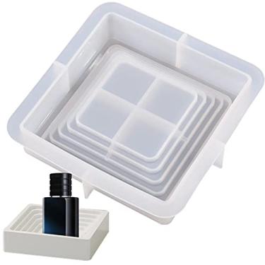 Imagem de Bandeja de molde de silicone - Onda Coaster Bandeja Resina Molde Jóias Bandeja Pratos - Moldes de fundição de resina epóxi para fazer bandejas de ágata placa de exibição de joias Ngumms