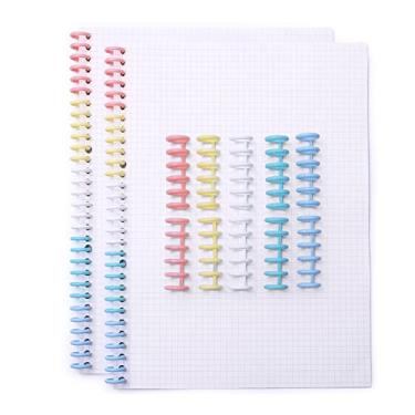 Imagem de LUGU Binding Spine Combs 6 furos Loose Leaf Binder Album Rings pa DIY Notebook Álbum de fotos Diário Livro Agenda 12 mm / 0,5 pol. Diâmetro da coluna 80 dade de folha 10 PCS